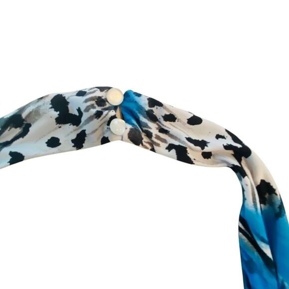 I.N.C. International Concepts Animal Print Halter Jumpsuit Blue Black Small - Picture 5 of 6